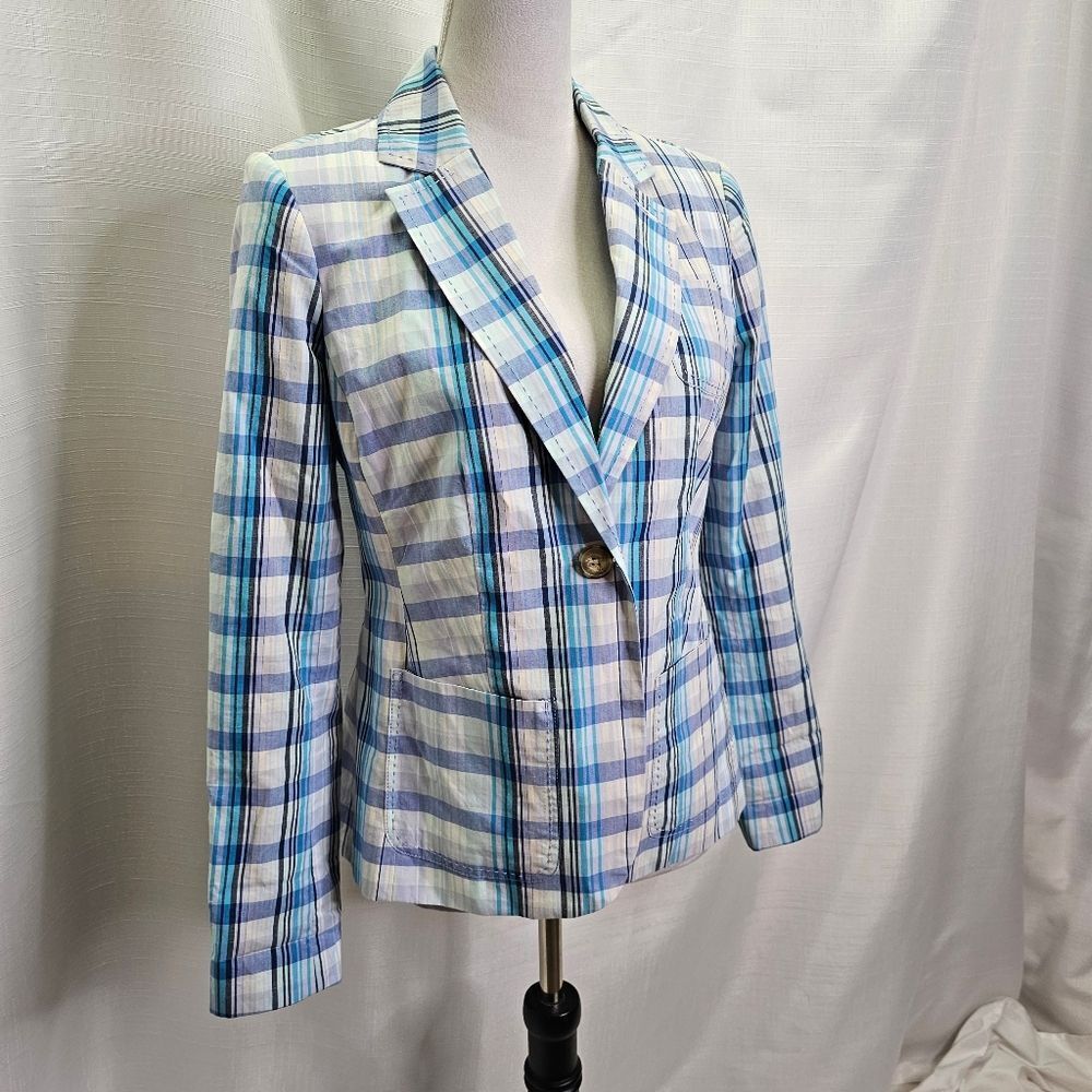 Tommy Hilfiger Blue Plaid The Tommy Blazer Jacket Size Small - Picture 11 of 15